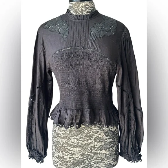 Anthropologie x Farm Rio Smocked Eyelet Blouse - Picture 4 of 9